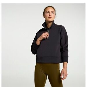 New CALIA by Carrie Underwood Soft Scuba 1/4 Zip Pullover Black Womens Size XL